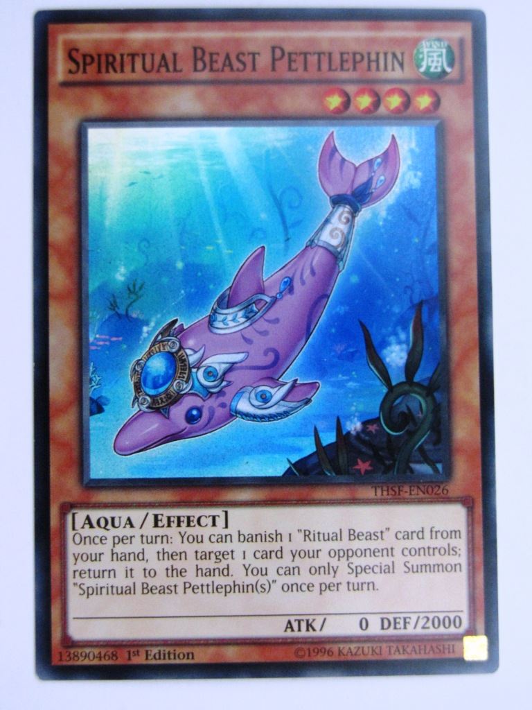 Yugioh Played Cards: SPIRITUAL BEAST PETTLEPHIN THSF SUPER RARE # 29I9