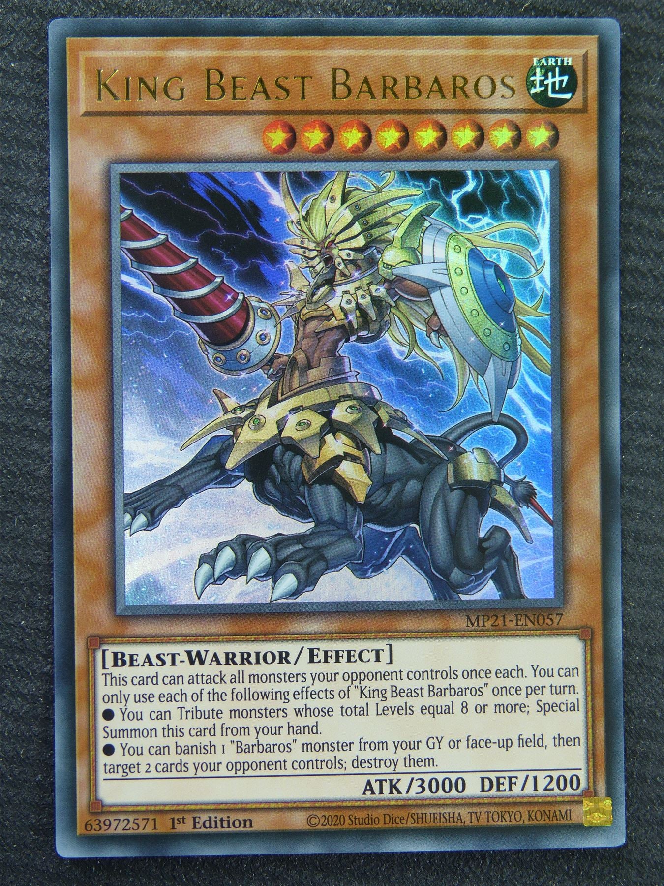 King Beast Barbaros MP21 Ultra Rare - 1st ed - Yugioh Card #8Q8