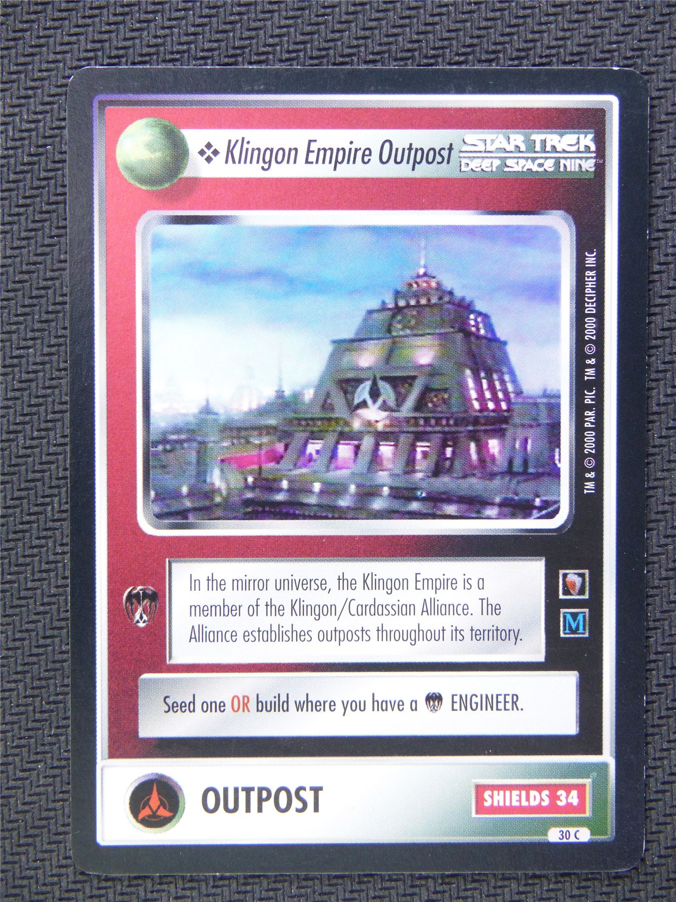 Klingon Empire Outpost Black Border - Star Trek CCG Deep Space Nine #52W