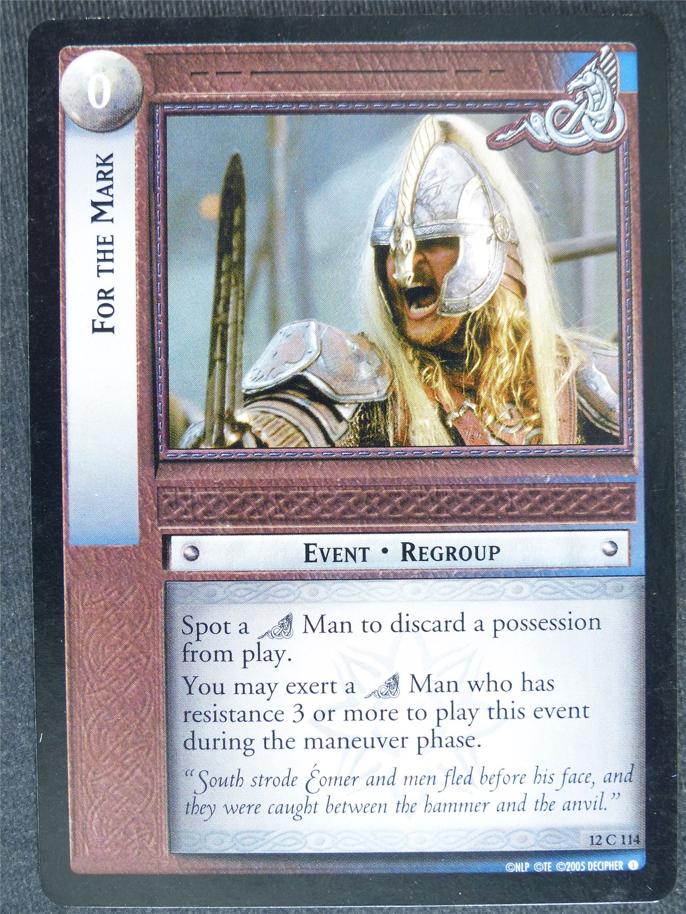 For the Mark 12 C 114 - played - LotR Cards #VM