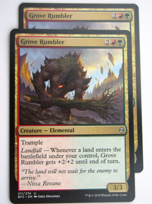 MTG Cards: BATTLE FOR ZENDIKAR: GROVE RUMBLER x2 # 37B42