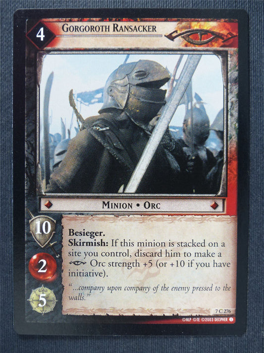 Gorgoroth Ransacker 7 C 276 - LotR Cards #3P5