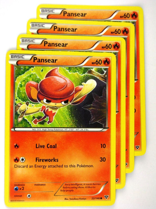 Pokemon Cards: PANSEAR 22/146 x4: X & Y