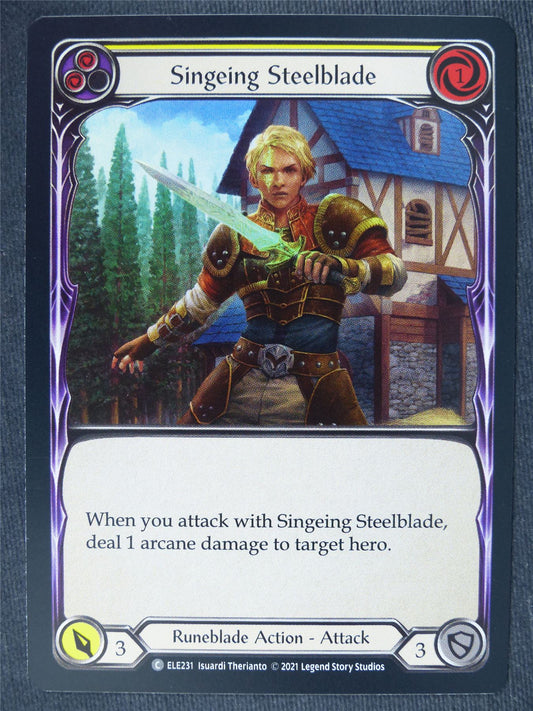 Singeing Steelblade C Foil Yellow - 1st Ed Tales of Aria - Flesh and Blood