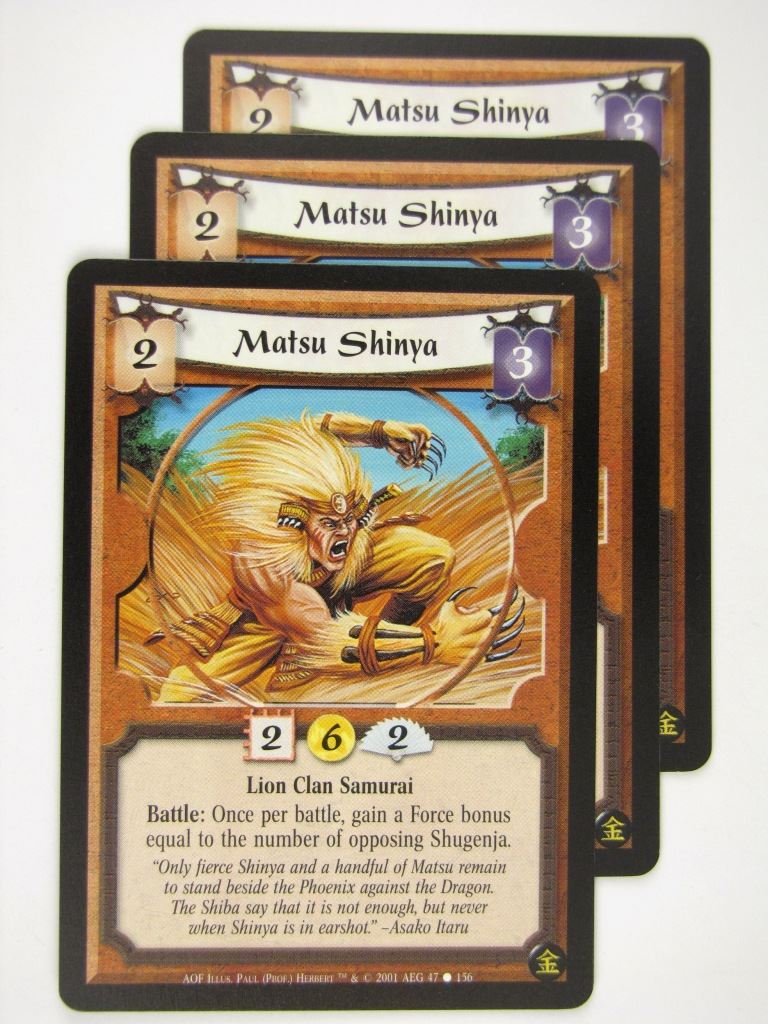 Vintage L5R Cards: MATSU SHINYA x3 # 16J15