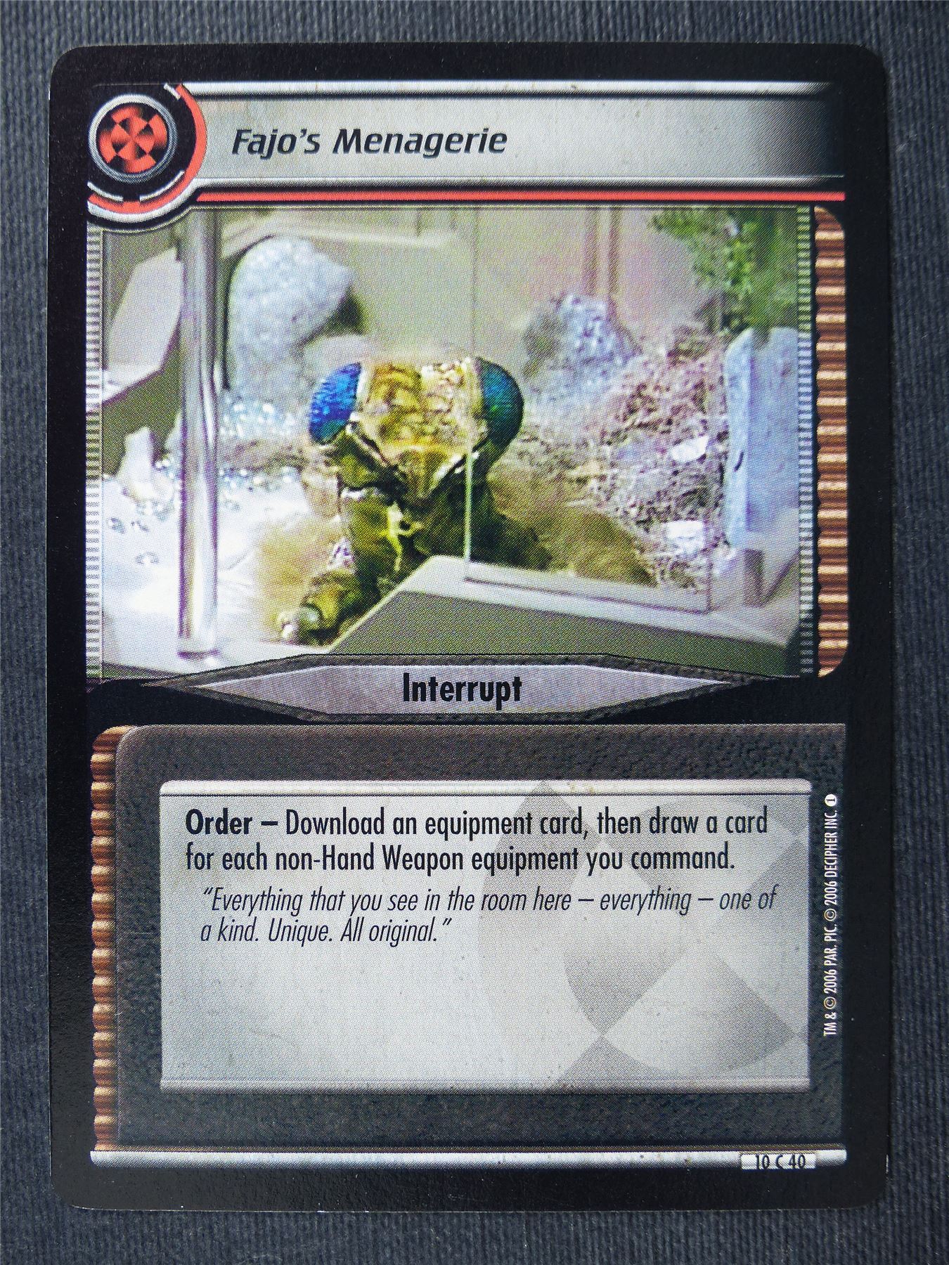 Fajo's Menagerie - Star Trek Cards #X1