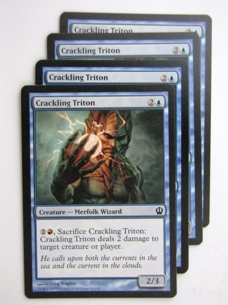 MTG Magic Cards: CRACKLING TRITON x4 Theros playset # 23J74