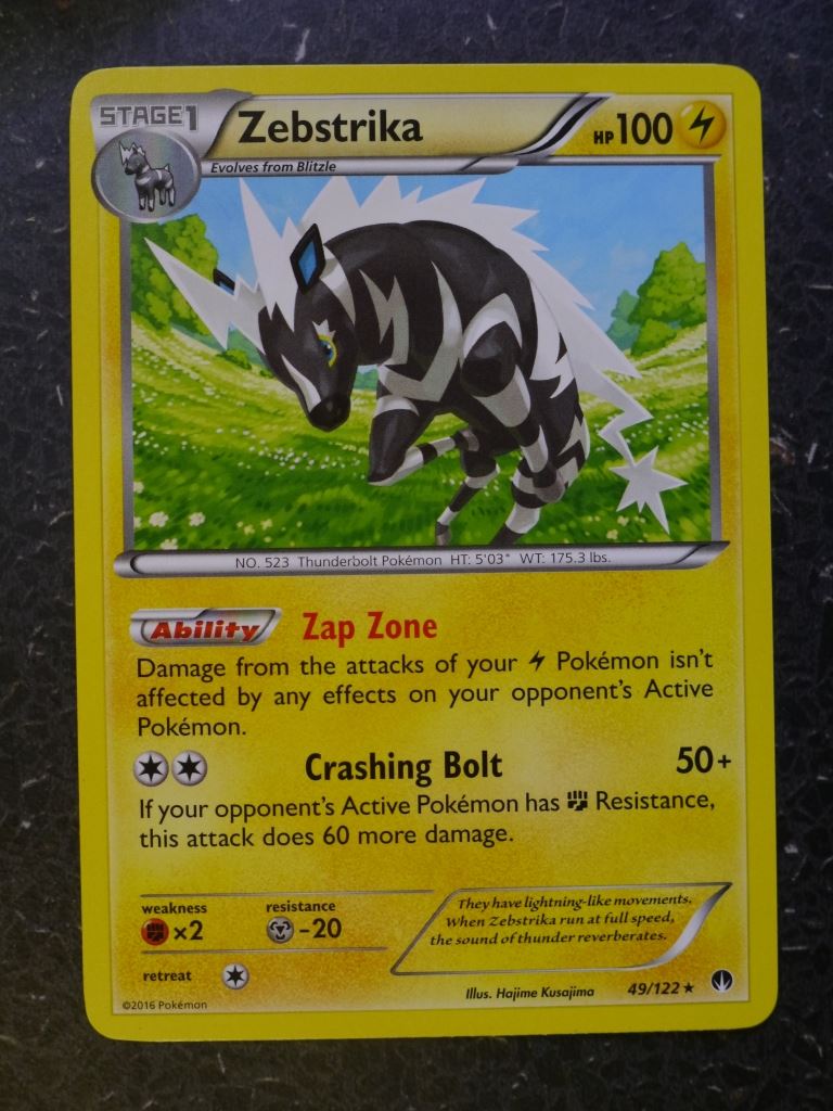 Pokemon Cards: ZEBSTRIKA 49/122 RARE # 7A72