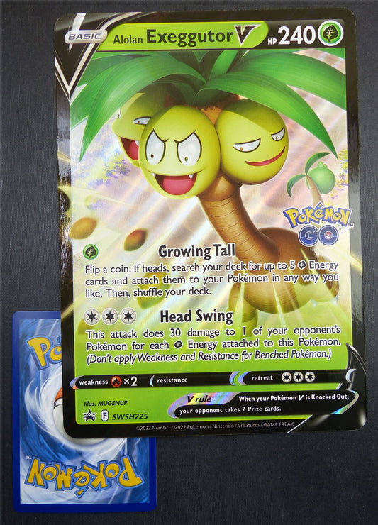 Alolan Exeggutor V SWSH225 Holo - Jumbo Pokemon GO Card #47J