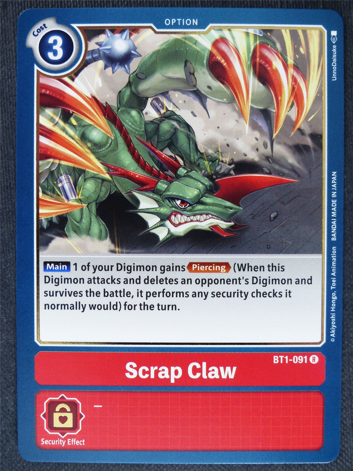 Scrap Claw BT1-091 R - Digimon Cards #OQ