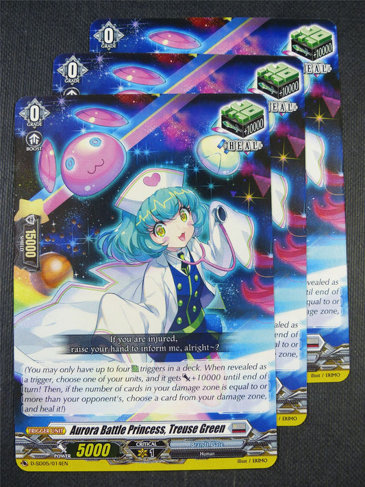 Aurora Battle Princess Treuse Green D-SD05 x3 - Vanguard Card #8FG