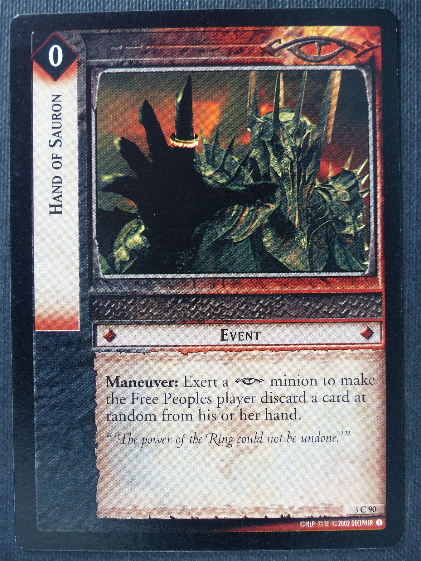 Hand of Sauron 3 C 90 - LotR Card #3IK