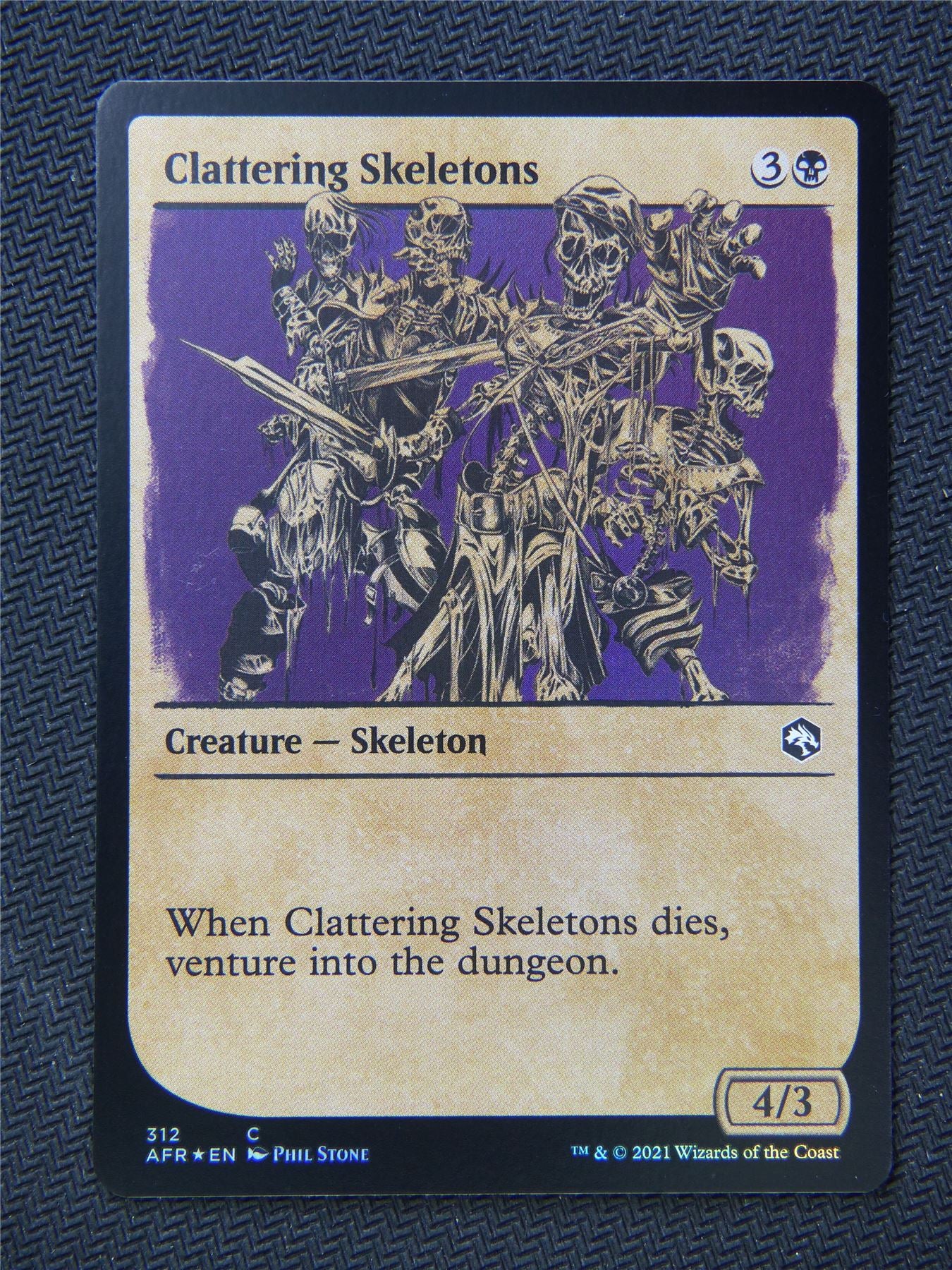 Clattering Skeleton Foil Rulebook Art - Mtg Forgotten Realms #1H7