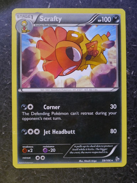 Pokemon Cards: SCRAFTY 59/106 RARE # 6A4