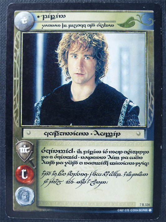 Pippin Wearer of Black 7 R 234 - Elvish LotR Card #3NR