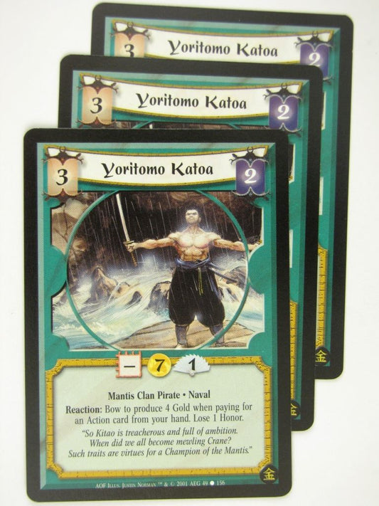 Vintage L5R Cards: YORITOMO KATOA x3 # 16J42