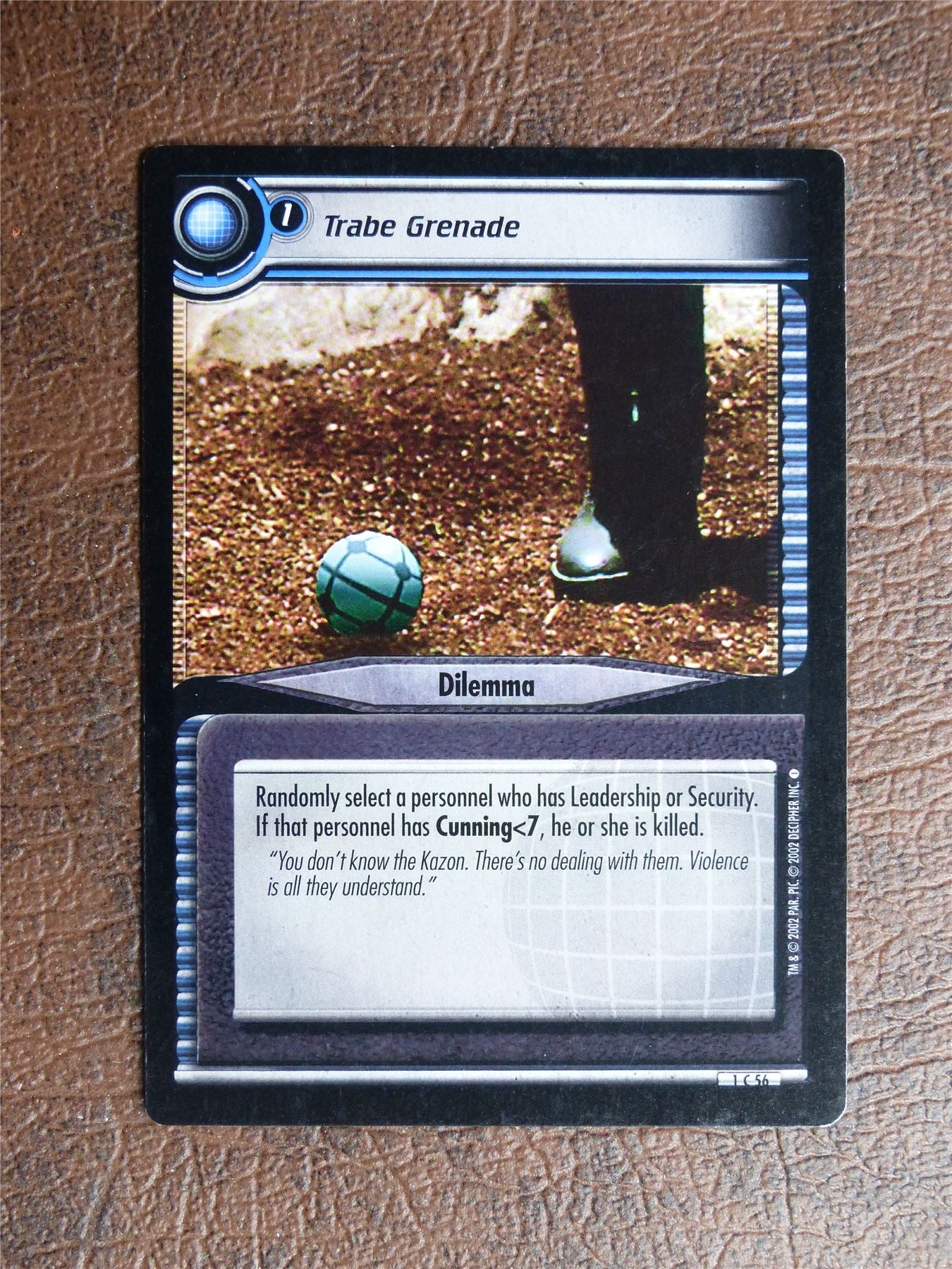 Trabe Grenade - Star Trek CCG TCG Card #Y1