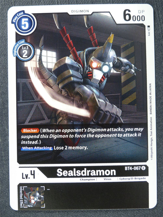 Sealsdramon BT4-067 U - Digimon Cards #ZT