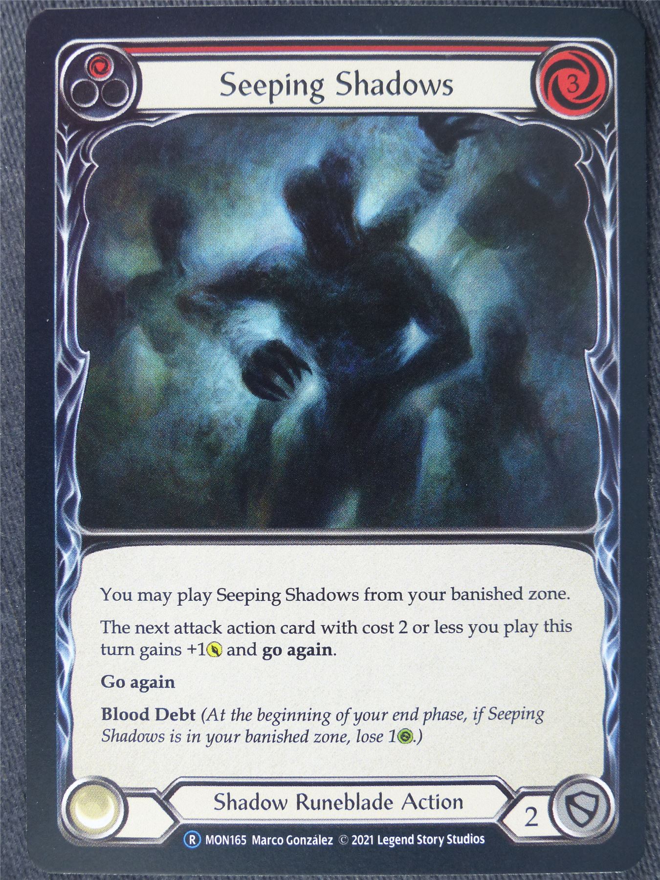 Seeping Shadows Red Foil - Monarch Unlimited - Flesh and Blood Cards #IE