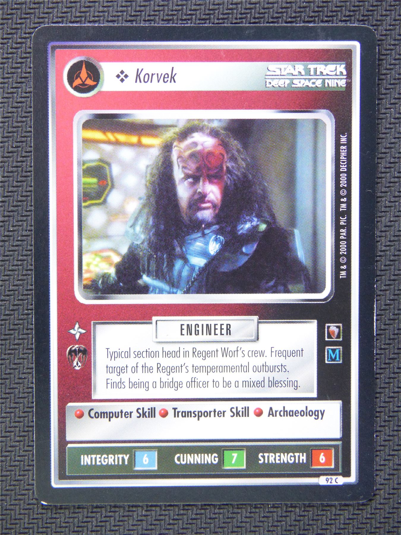 Korvek Black Border - Star Trek CCG Deep Space Nine #50L