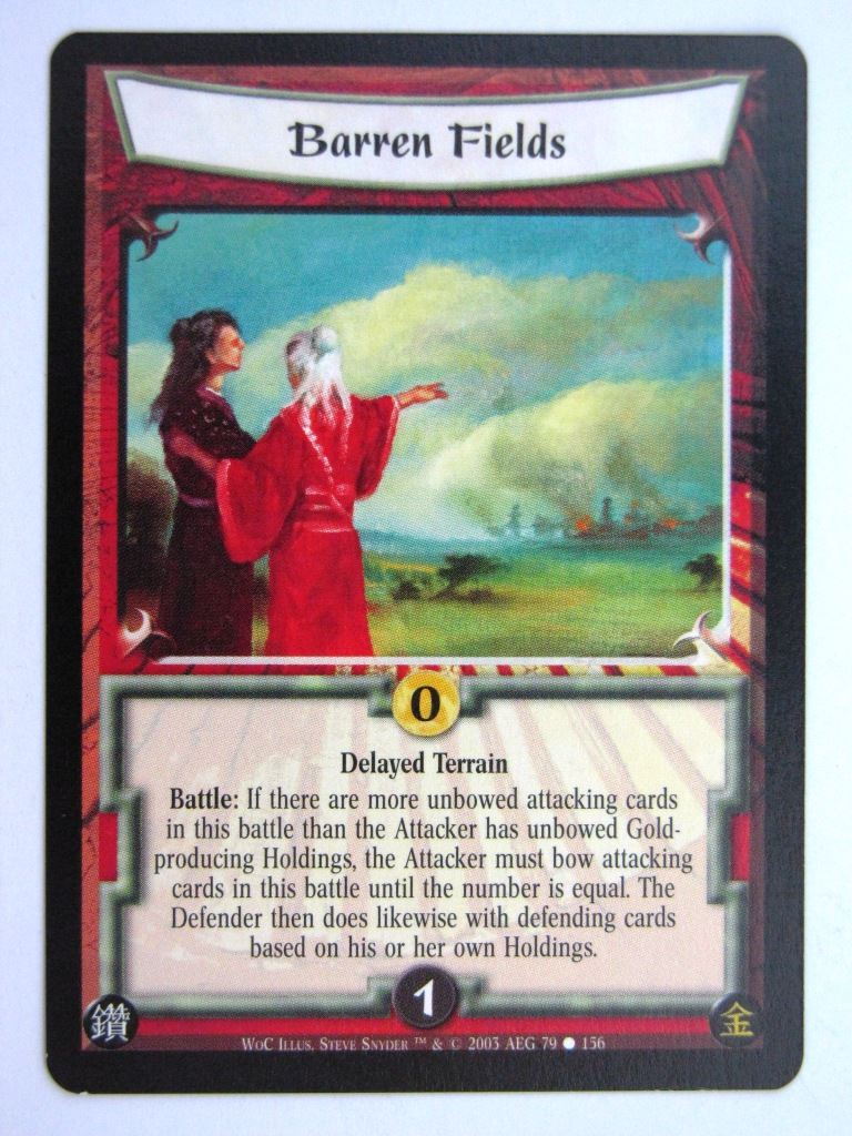 Vintage L5R Cards: BARREN FIELDS # 27F99