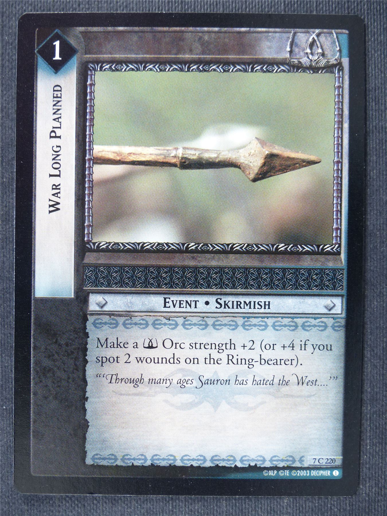 War Long Planned 7 C 220 - LotR Cards #3K5