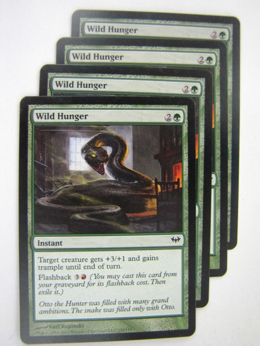 MTG Magic Played Cards: WILD HUNGER x4 # 8A98