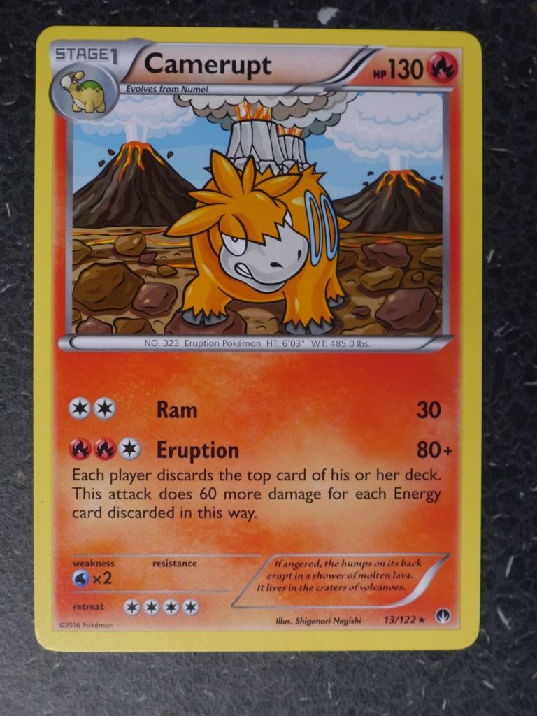 Pokemon Cards: CAMERUPT 13/122 RARE # 9I1