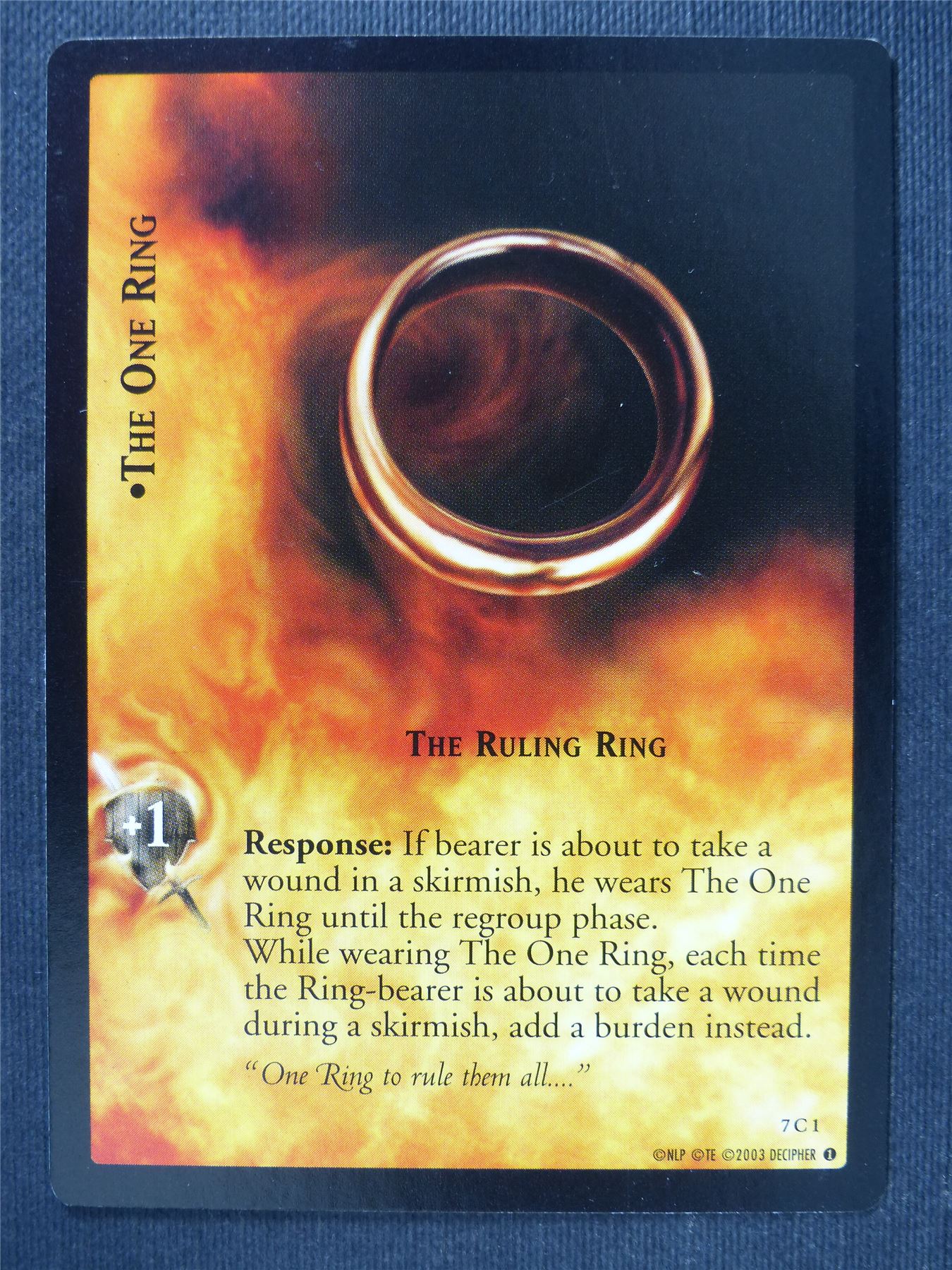 The One Ring 7 C 1 - LotR Cards #3M3