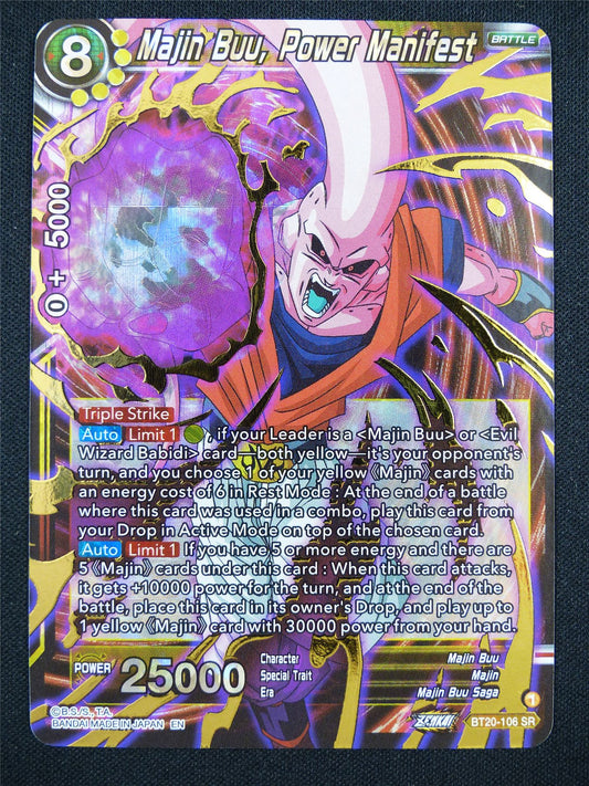 Majin Buu Power Manifest BT20-106 SR - Dragon Ball Super Card #1DB