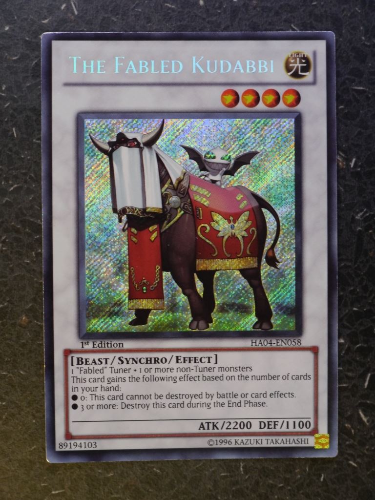 Yugioh Cards: THE FABLED KUDABBI HA04 SECRET RARE # 8F22