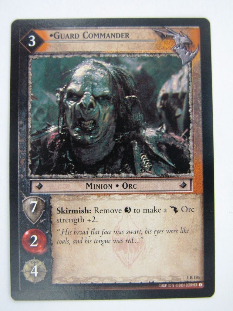 LOTR Cards: GUARD COMMANDER 1 R 186 # 9E31