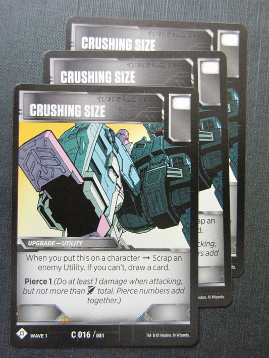 Crushing Size C 016/081 x3 - Transformers Cards # 7F58