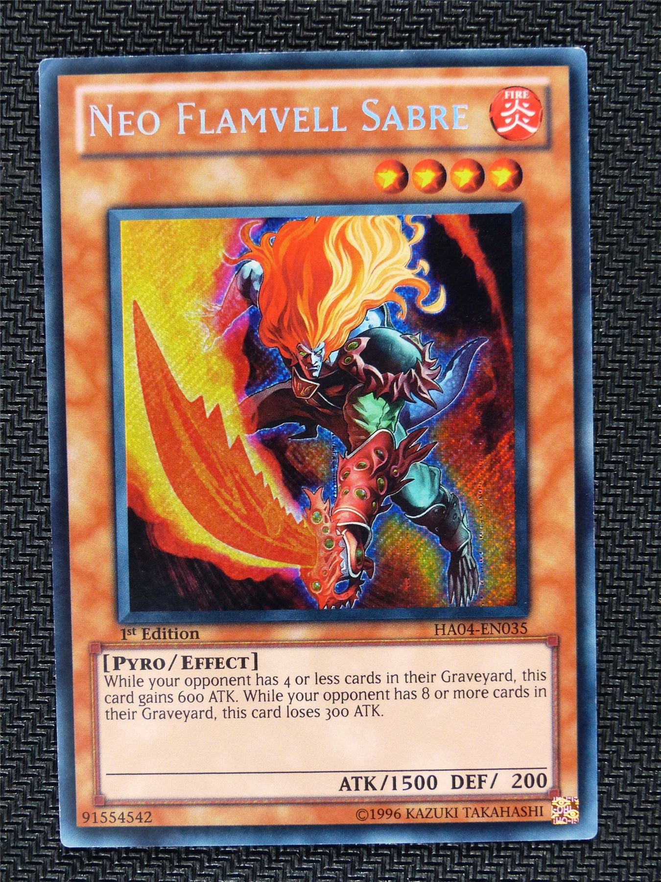 Neo Flamevell Sabre - HA04 -  Secret Rare - Yugioh Card # 1B87