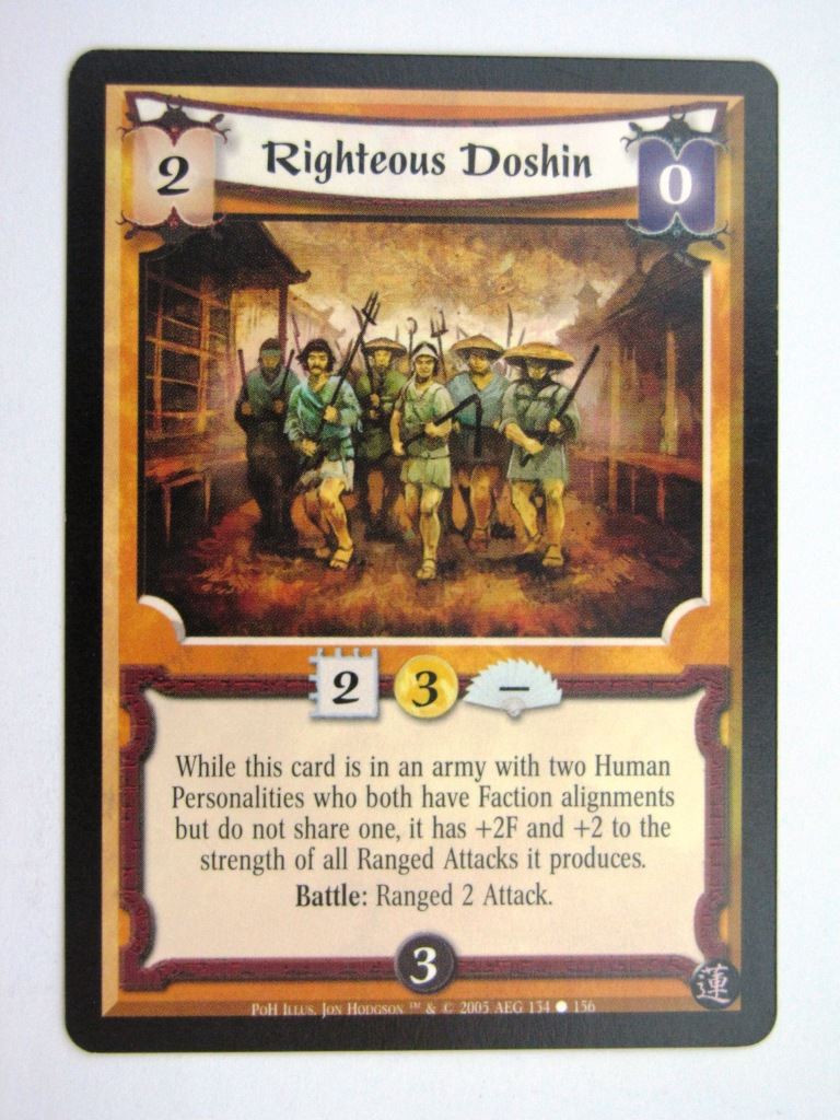 Vintage L5R Cards: RIGHTEOUS DOSHIN # 27H60