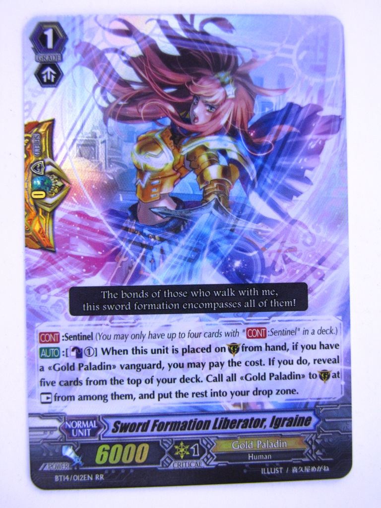 Vanguard Cards: SWORD FORMATION LIBERATOR, IGRAINE BT14 RR # 13F73