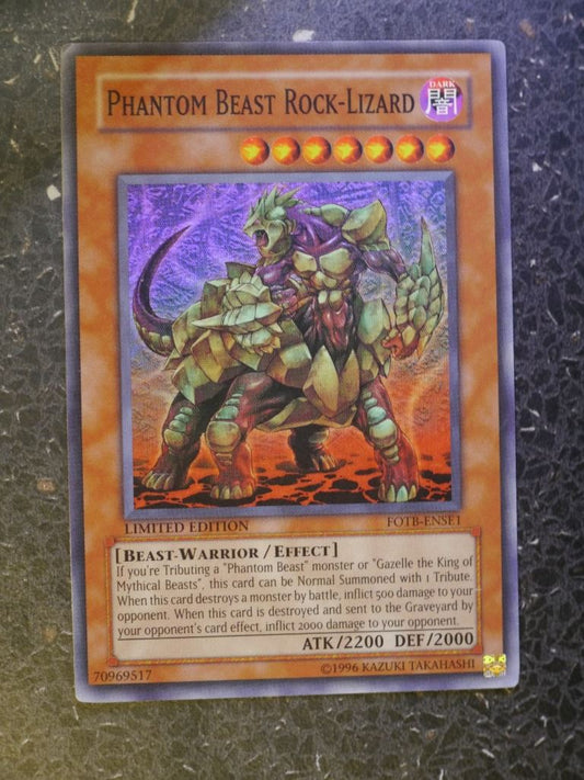 Yugioh Cards:PHANTOM BEAST ROCK-LIZARD FOTB  SUPER RARE # 3B91