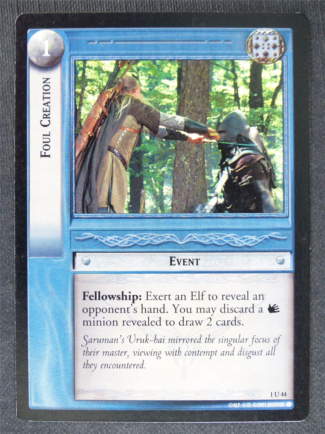 Foul Creation 1 U 44 - played - LotR cards #BX