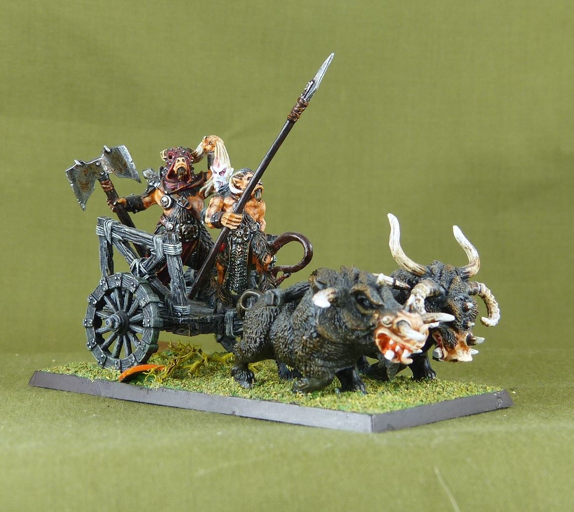 Classic Metal Beastmen Chariot - Painted - Chaos - Beasts Of Chaos - Warhammer Fantasy AoS #14A