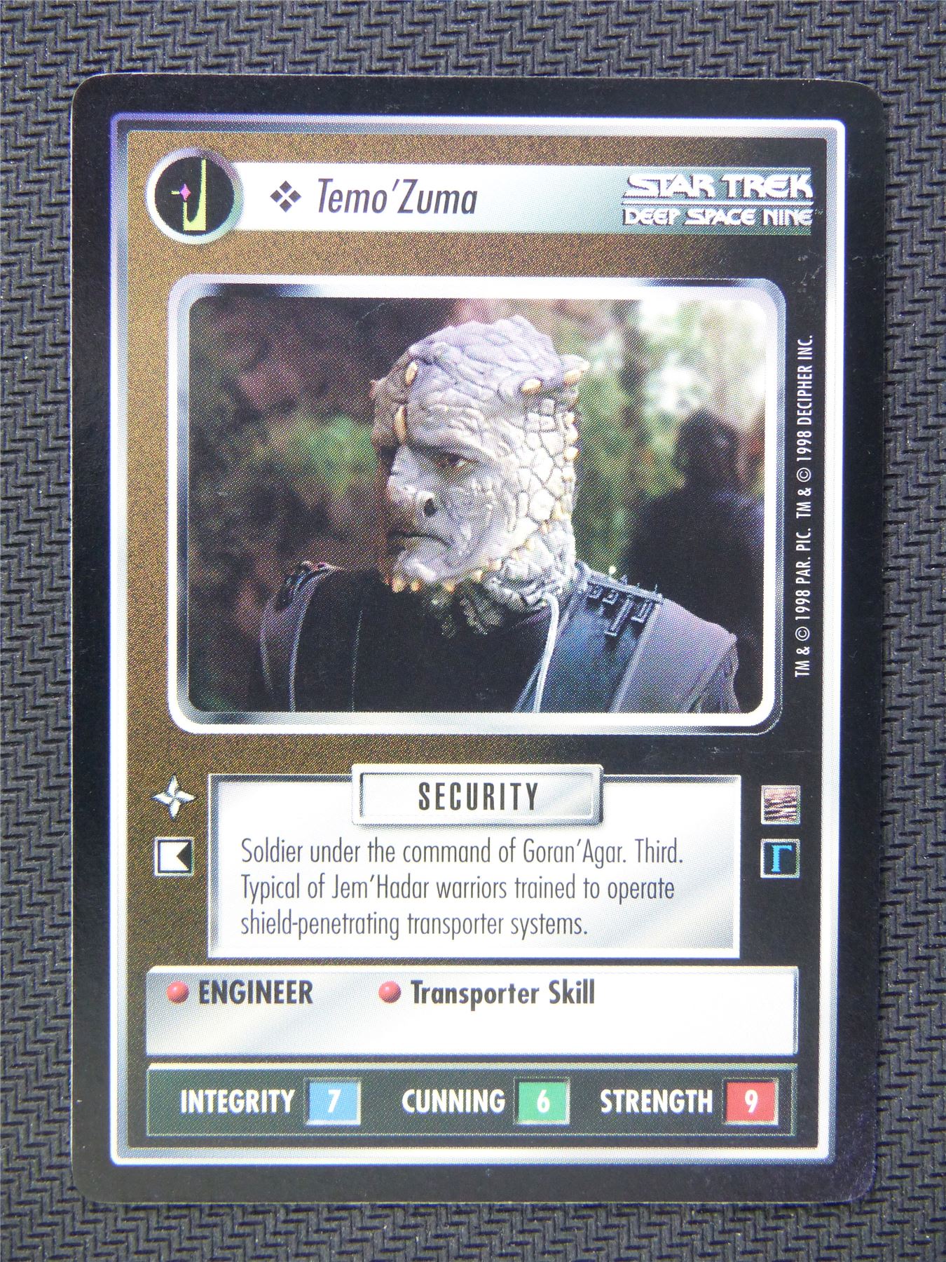 Temo Zuma Black Border - Star Trek CCG Deep Space Nine #52N