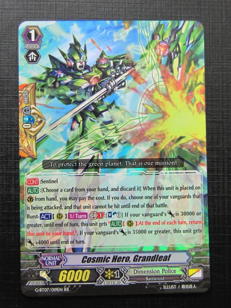 Vanguard Cards: COSMIC HERO, GRANDLEAF G-BT07 RR # 15F94