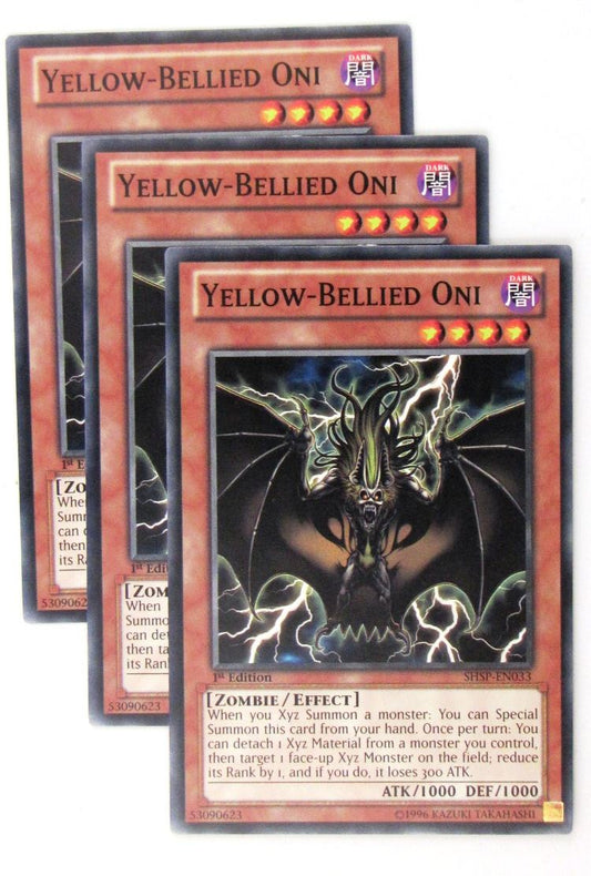 Yellow-Bellied Oni SHSP-EN033 Common x3 - Yugioh Card