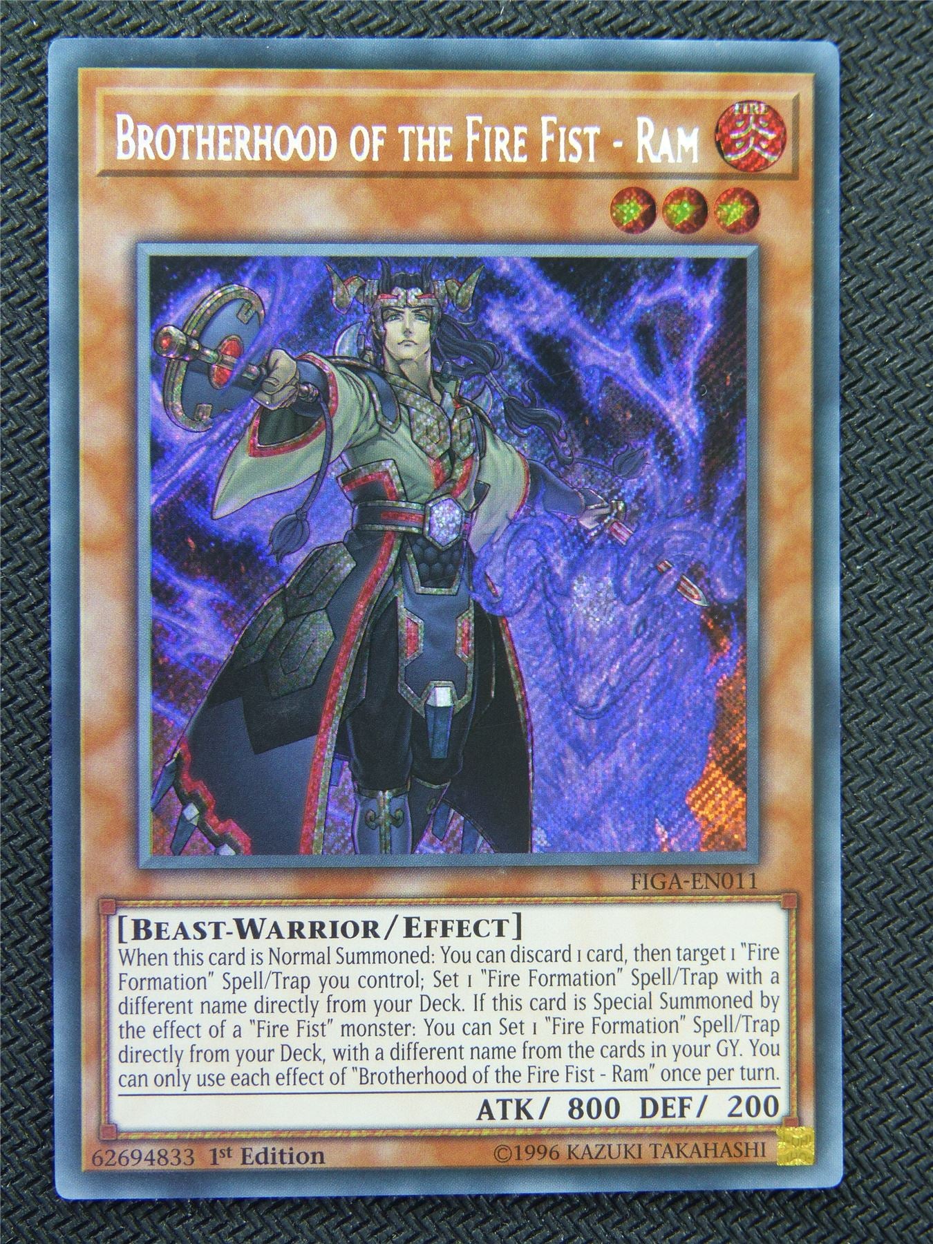 Brotherhood Of The Fire Fist - Ram FIGA Secret Rare - 1st ed - Yugioh Card #8OH