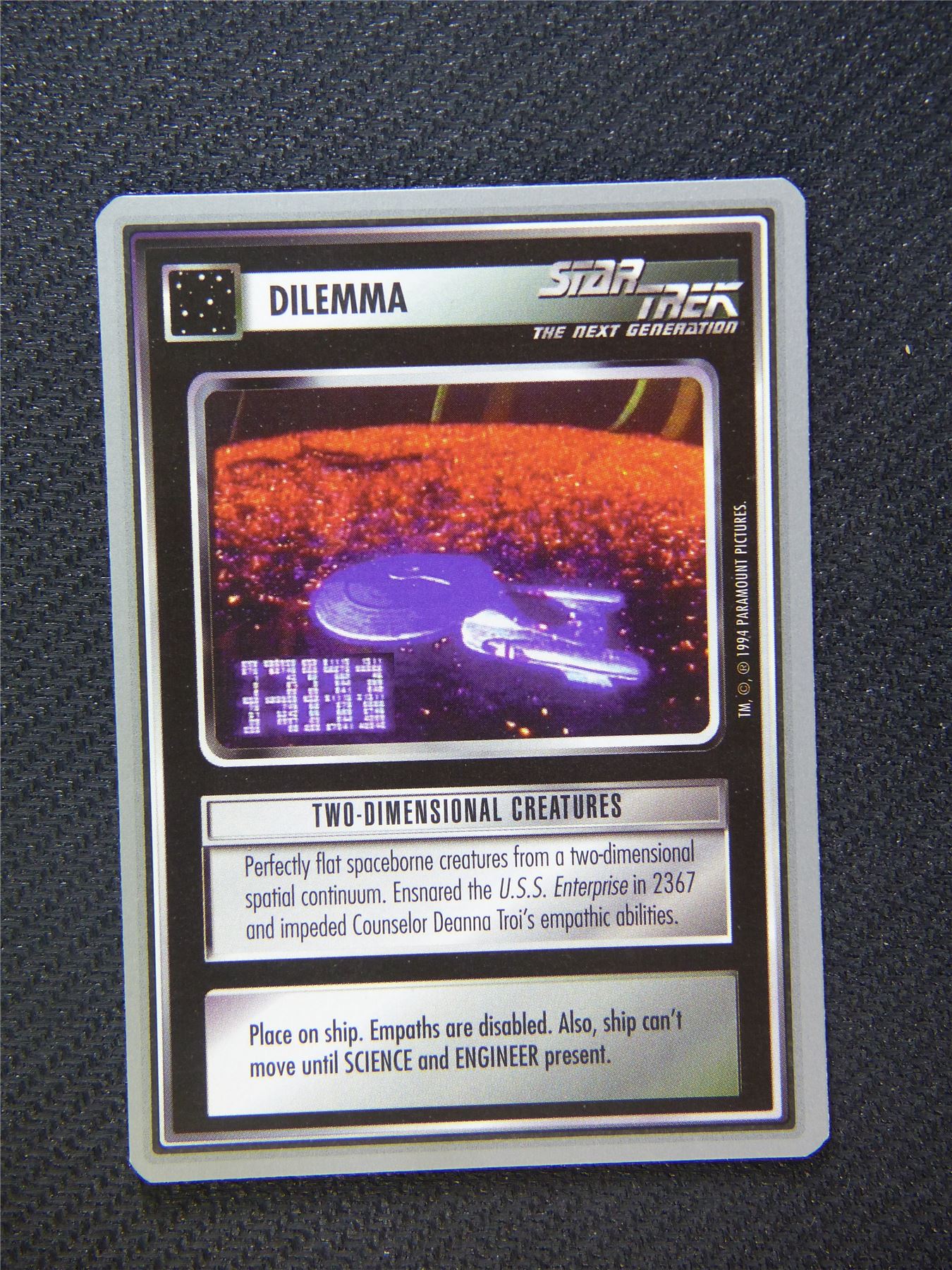 Dilemma Two Dimensional Creatures - Star Trek Silver Border Card Decipher #2DP
