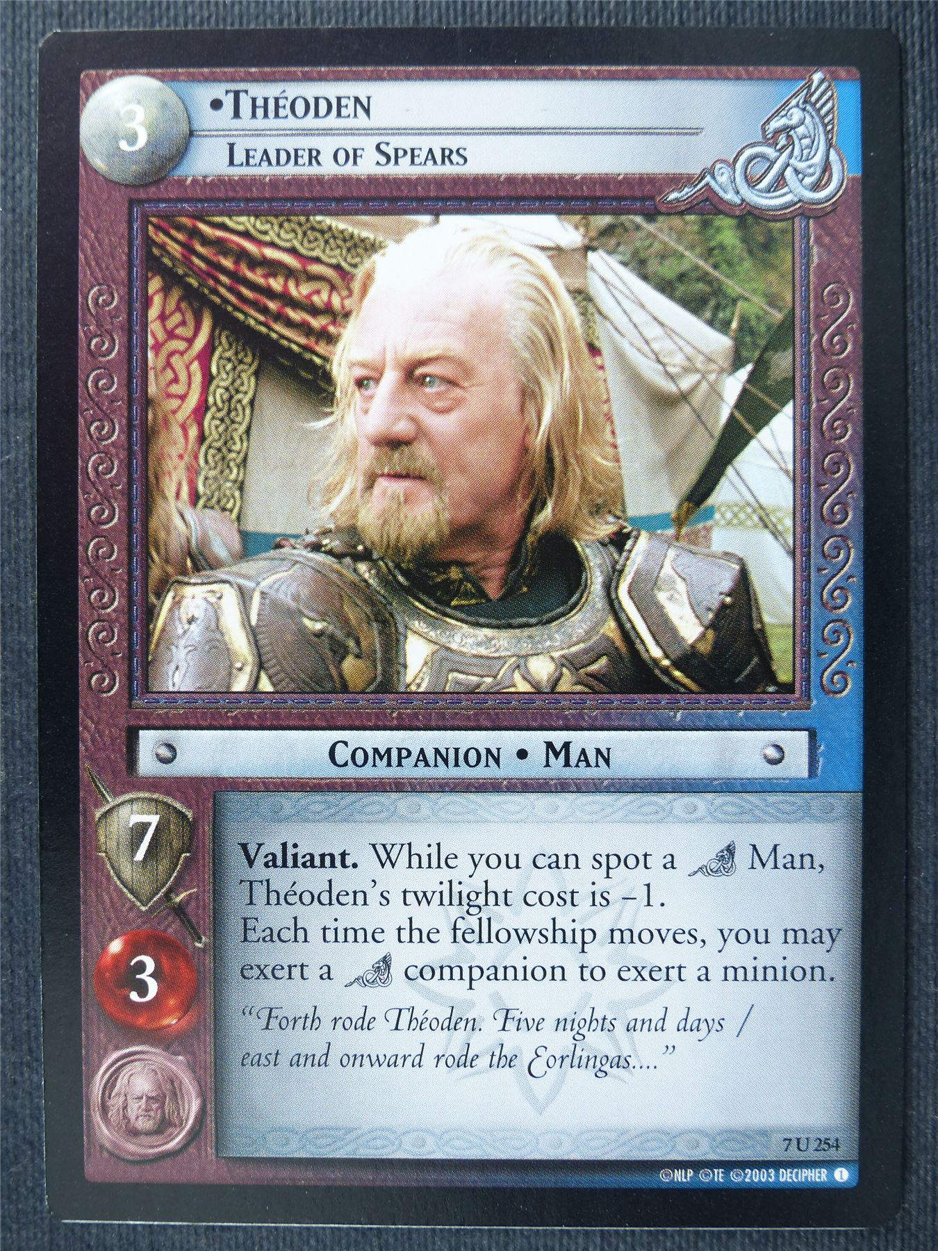 Theoden 7 U 254 - LotR Cards #32A