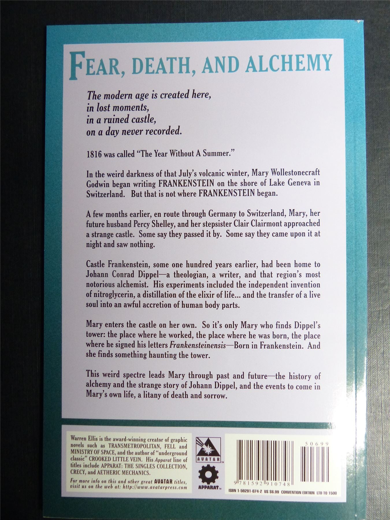 FRANKENSTEIN'S Womb by Warren Ellis - Avatar Graphic Softback #34M