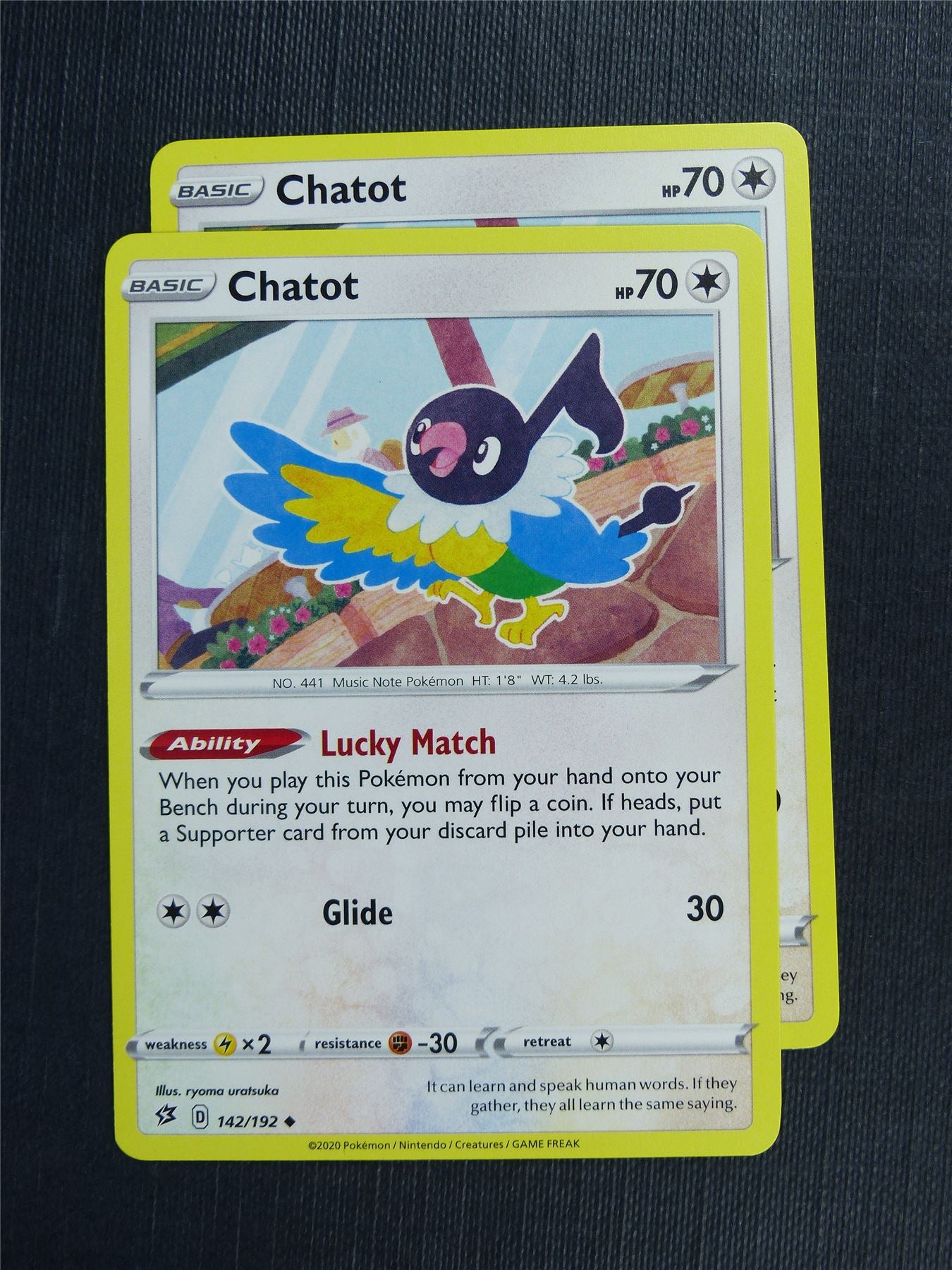 Chatot 142/192 x2 - RCL - Pokemon Card  #3L0