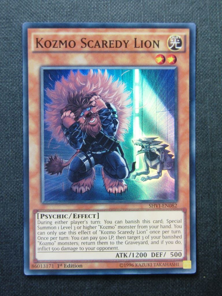 Kozmo Scaredy Lion SHVI Super Rare - 1st ed - Yugioh Cards #1GO