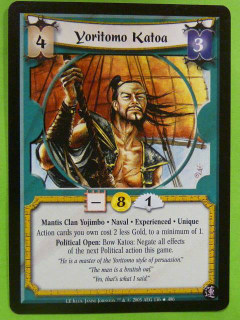 L5R Card Legend of Five Rings: YORITOMO KATOA 136/486