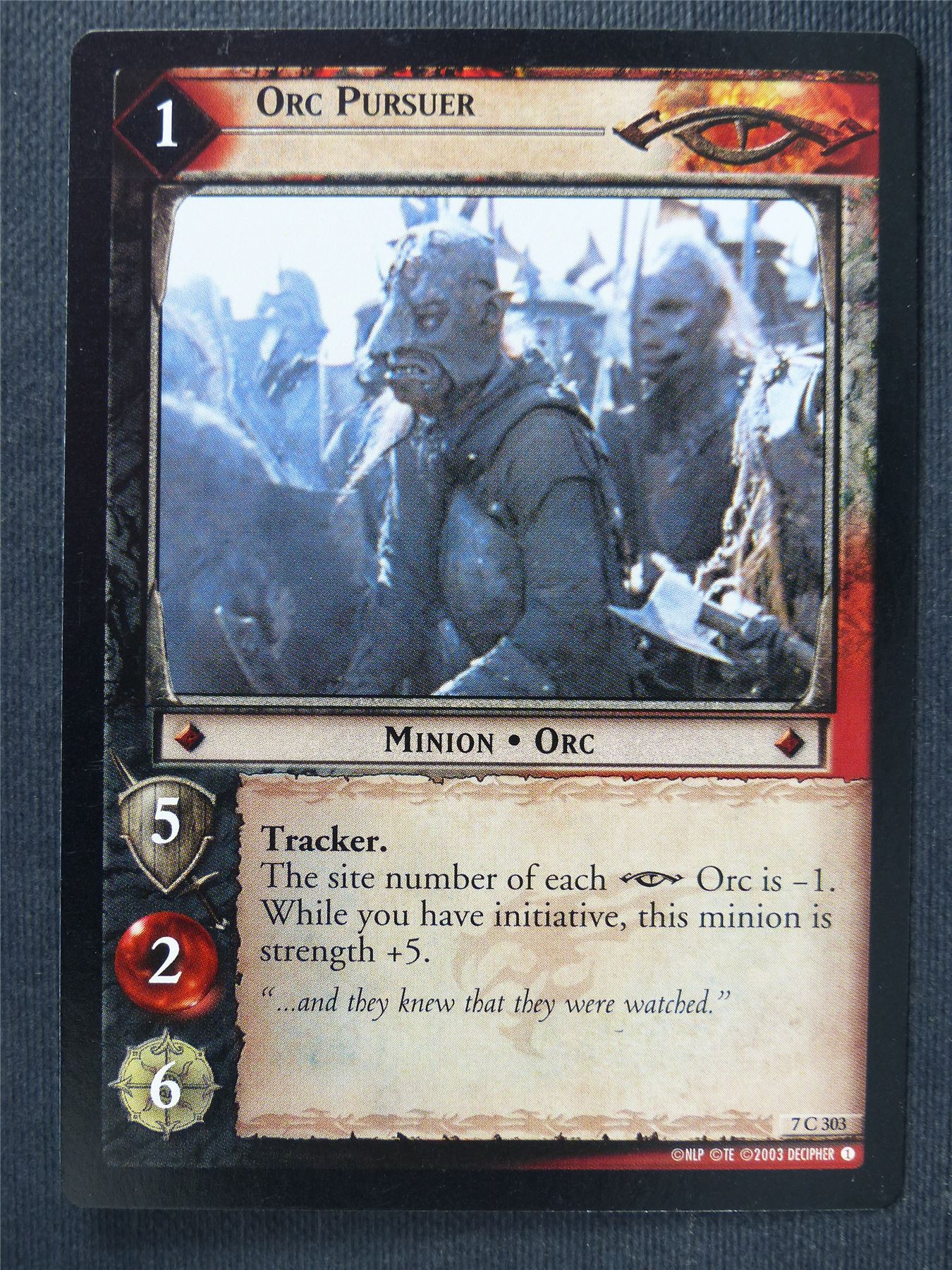 Orc Pursuer 7 C 303 - LotR Cards #3OY